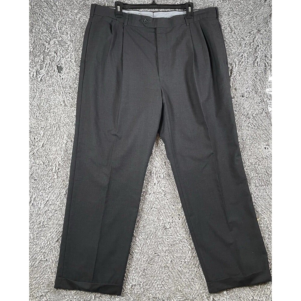 Brooks Brothers Madison Pants Men's Size 40 100% Wool Black Saxxon Dress Preppy